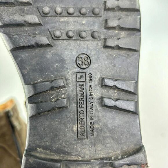 Alberto Fermani MORO Women's Biker Boot US 7.5 Olive Suede Monk Strap Booties - Picture 8 of 9